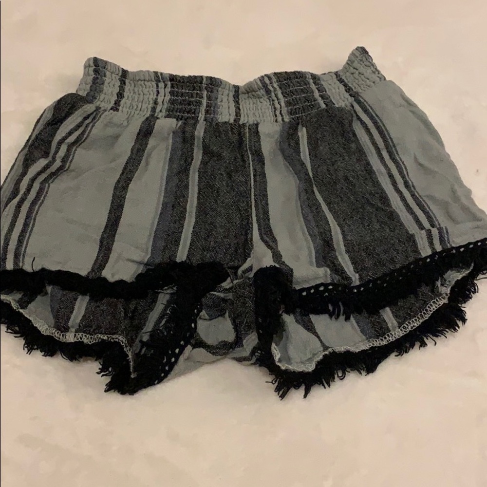 Black and grey strip shorts